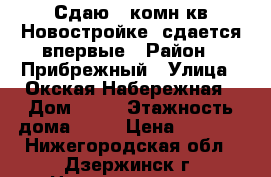 Сдаю 1-комн кв Новостройке, сдается впервые › Район ­ Прибрежный › Улица ­ Окская Набережная › Дом ­ 13 › Этажность дома ­ 10 › Цена ­ 9 000 - Нижегородская обл., Дзержинск г. Недвижимость » Квартиры аренда   